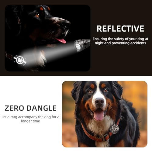 AirTag Dog Collar Holder 4 Pack Compatible with Apple Air Tag 1st & 2nd Gen (Bright striped black / 4 Pack)