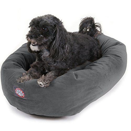 Suede Calming Dog Bed (Gray)