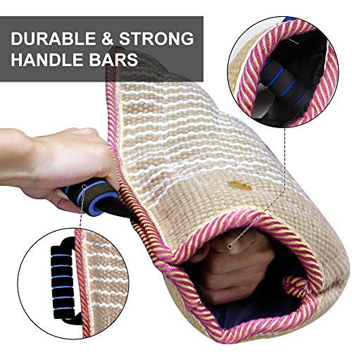 Dog Bite Training Set Professional Dog Bite Sleeve Arm with Whip Agitation Stick for Dogs Training Equipment Protection for Biting Playing Tugging Toy Interactive Pitbull German Shepherd Puppy K9 (Red)