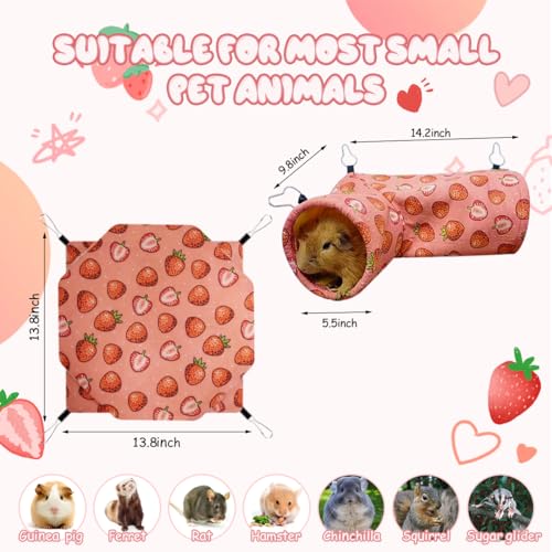 Guinea Pig Rat Ferret Hammock & Warm Bed (6.Hammock & Corner Tunnel)