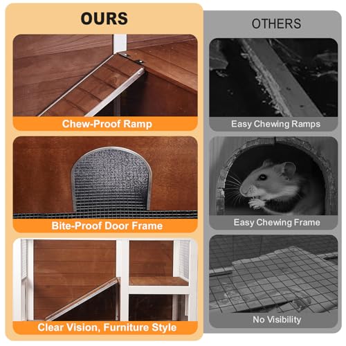 2 Story Guinea Pig Cage with Stand (Walnut)