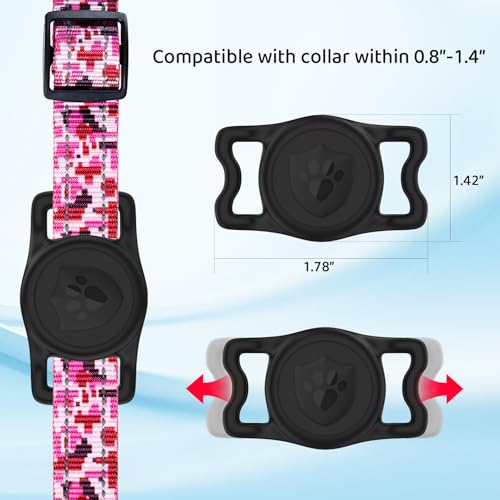 IP68 Waterproof AirTag Holder for Dog Collar (Black)