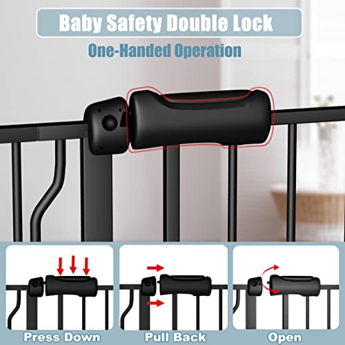 Extra Wide Baby Gate Black 63 (62.20"-71.65"/158-182cm)
