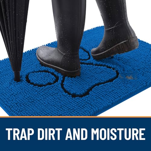 Dog Door Mat for Muddy Paws 35x16 (Deep Navy Blue / 48" X 30")