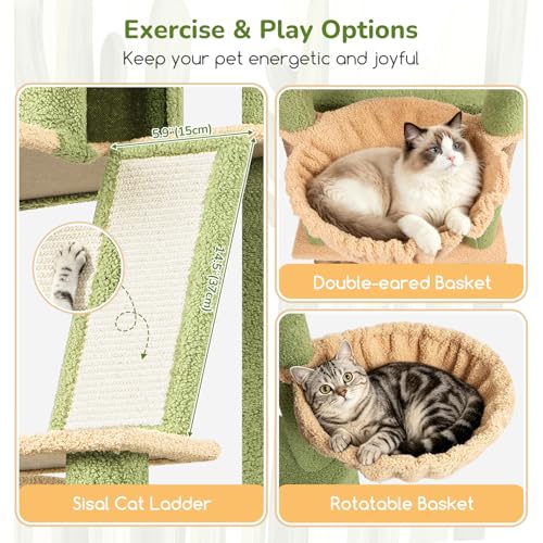 80in Extra Large Cactus Corner Cat Tree Tower S80G (80inch / Green)