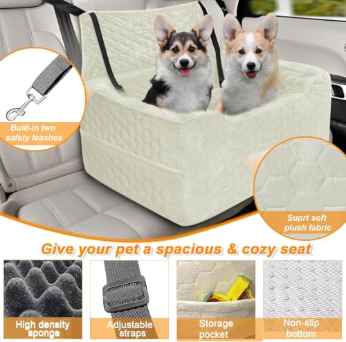 Dog Car Seat for Medium (White / Large)