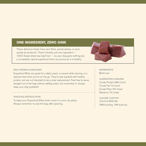 Superfood Bite Beef Liver Dog Treats (4 Ounce (Pack of 4))