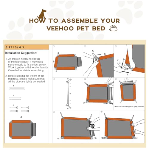 Outdoor Elevated Dog Bed Large Sized Dogs (45.0"L x 33.0"W x 7.0"Th / Black)