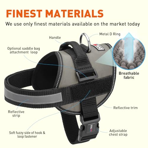 Dog Harness Reflective No (Grey / Girth 18" to 24")