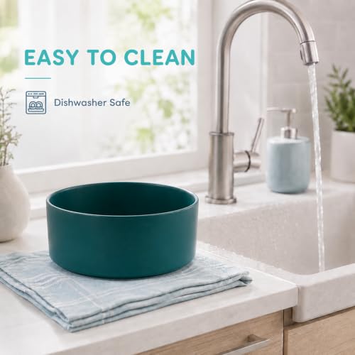 Ceramic Dog Bowls (Matte Dark Green)
