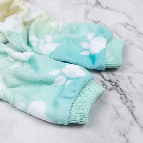 Small Dogs Outfit Soft Puppy Onesies Pjs Dog Pajamas Pet Coat Cat Apparel Comfy Doggie Jumpsuit Bodysuit for All Seasons (A05-Gradient footie / Large)