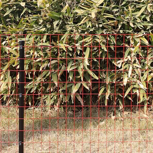 Red PVC Coated Welded Wire Fence 24" x 50' Roll (Red / 2''x3'' 16GA 24''x50')