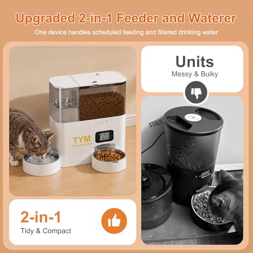Automatic Cat Feeder and Water Dispenser 2 (White-1)