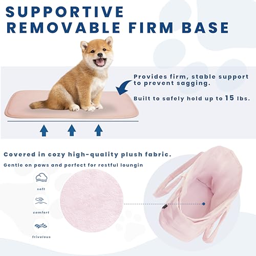 Lightweight Puffy Dog Purse Carrier for Small Dogs (Pink)