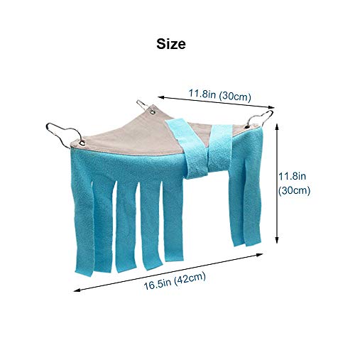 Guinea Pig Hideout Hideaway Corner Fleece Toys Cage Accessories (Green+Blue)