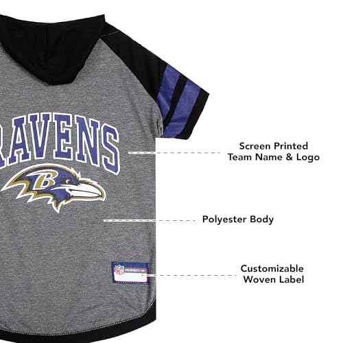 NFL BALTIMORE RAVENS HOODIE for DOGS & CATS (Large / Baltimore Ravens)