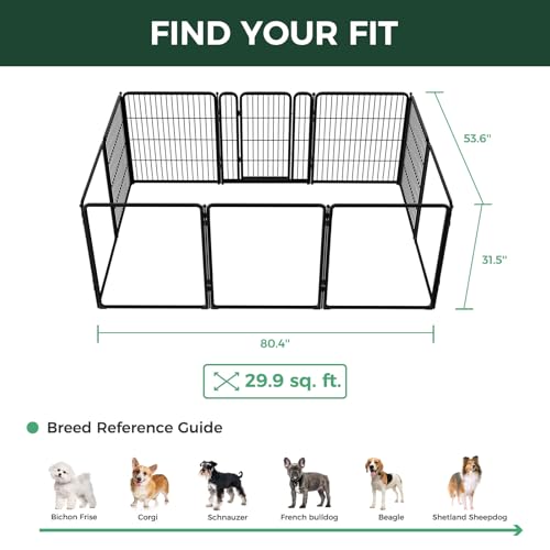 AuraSpace Pro Acrylic & Wire Mesh Indoor Dog Playpen (Black / 32"H)