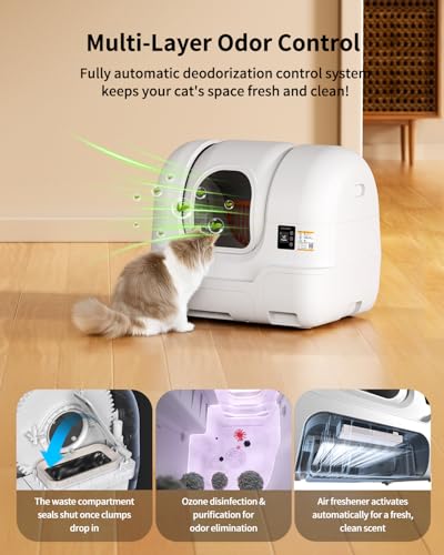 PLT01 Automatic Cat Litter Box (White / 68L)