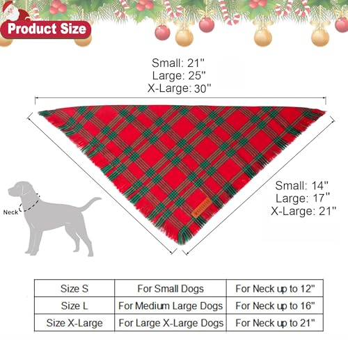 Christmas Dog Bandanas with Tassels (Small / Christmas-2)