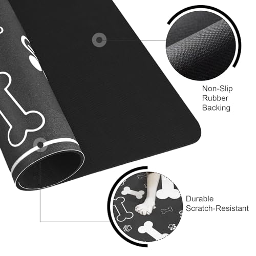 Pet Feeding Mat (29"L x 17"W / Square Black)