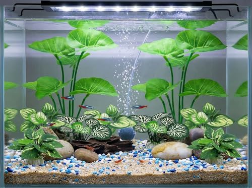 10 Pack Silk Aquarium Plants Fish Tank Decorations (C（green 10 Pack）)
