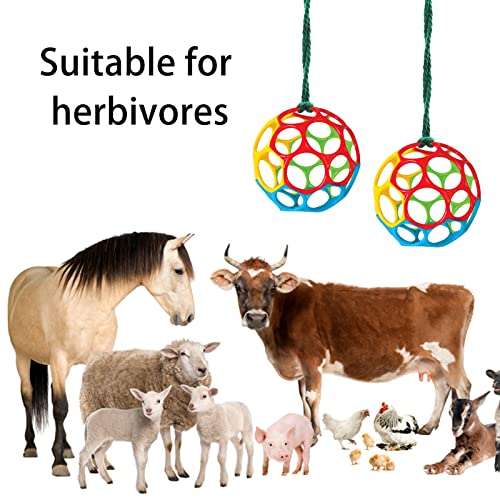 2 Pack Horse Treat Ball Hay Feeder Toy (Colorful)