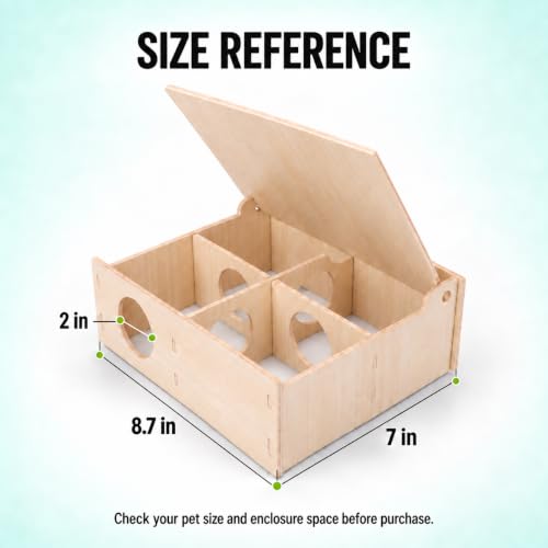 Wooden 4 Chamber Hamster Maze Hideout with Lift