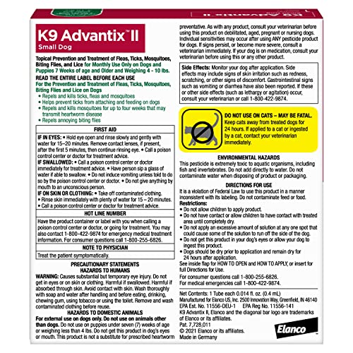 II Flea & Tick Topical for Small Dogs 4 (1 Pack)