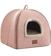 Cat Bed for Indoor Cats (L(17.5 x 17.5 x 17.5 Inch) / Pink)