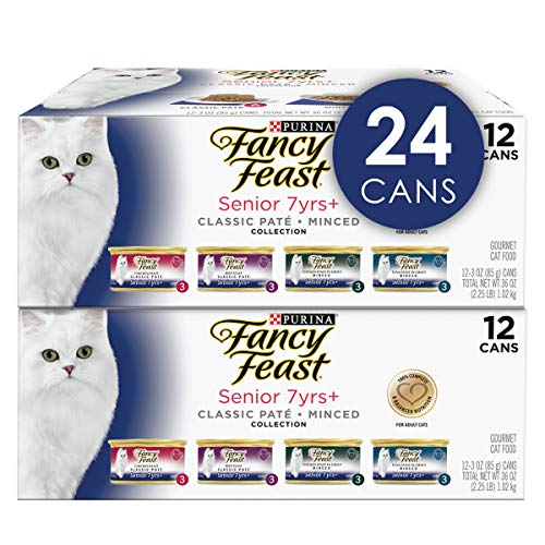 Purina Fancy Feast Senior 7+ Wet Cat Food Variety Pack (3 Ounce (Pack of 24))