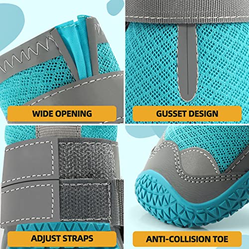 Dog Boots for Large Dogs (Blue / Width 1.77 Inch)