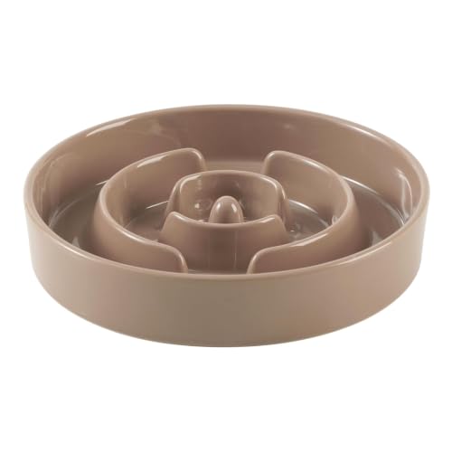 Ceramic Slow Feeder Dog Bowls (Brown Coffee)