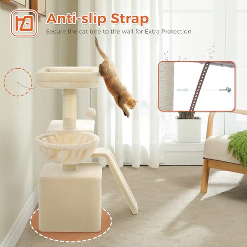 Cactus Cat Tree for Kittens & Small Cats (Beige)