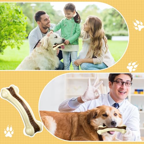 6 Pcs Nylon Dog Bones Toys for Aggressive Chewers (Medium/Large)