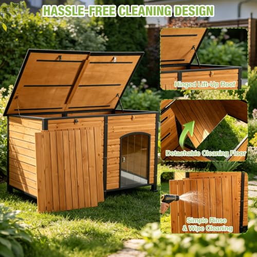 Extra Large Heated Dog House with Safe Thermostat