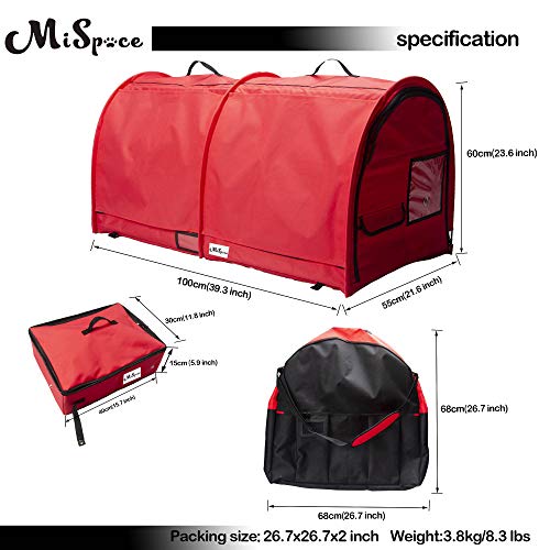 Mispace Portable Twin Compartment Show House Cat Cage (Red)