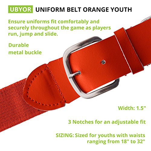 Baseball Softball Uniform Belt (Youth (18-32 Inches) / Orange)
