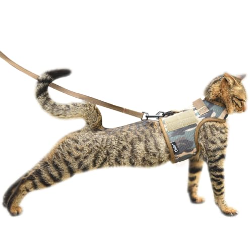 Cat Harness and Leash Set Escape Proof (Jungle Camo / XL 11-20 lbs)
