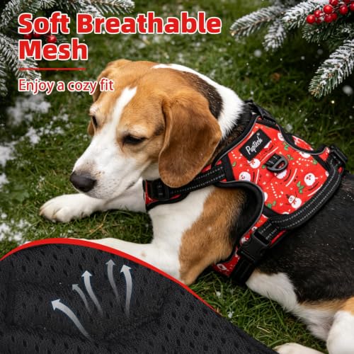 No Pull Christmas Dog Harness Medium Sized (Red(Santa Claus) / Medium)