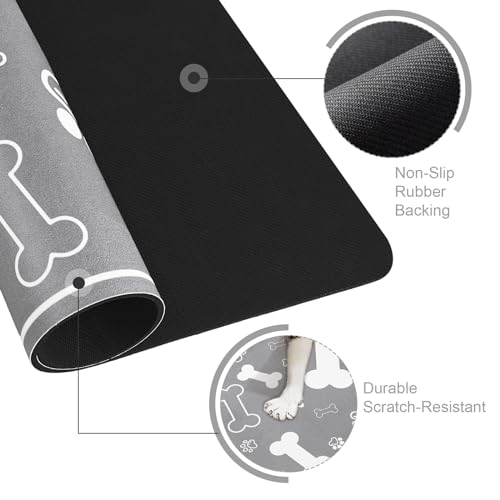 Pet Feeding Mat (18"L x 12"W / Square Grey)