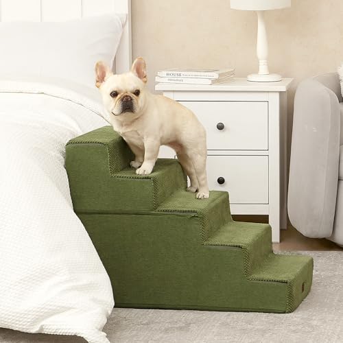 Dog Stairs for High Bed 22.5" H (Olive Green / Standard 15.7" x 30" x 22.5")