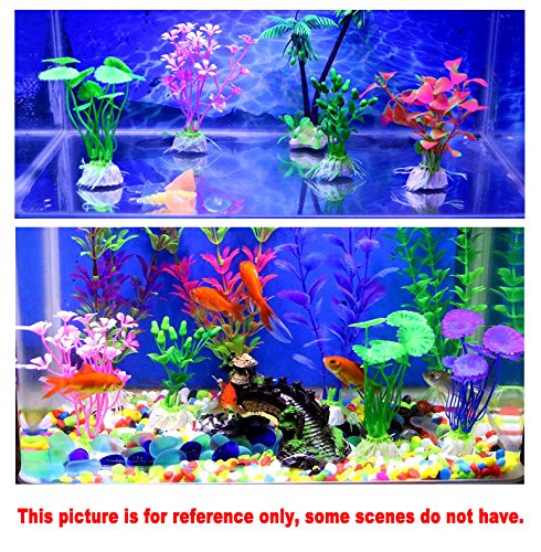 Artificial Aquatic Plants 11 Pcs Small Aquarium Plants Artificial Fish Tank Decorations (11-pack)