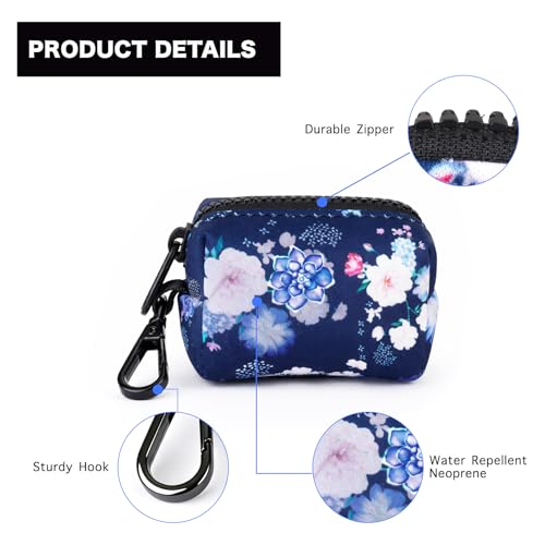 Dog Poop Bag Holder Dispenser 2 Pack (Dark Blue & White)