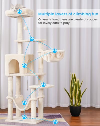 Cat Tree Multi (Beige / 60.6 Inches)
