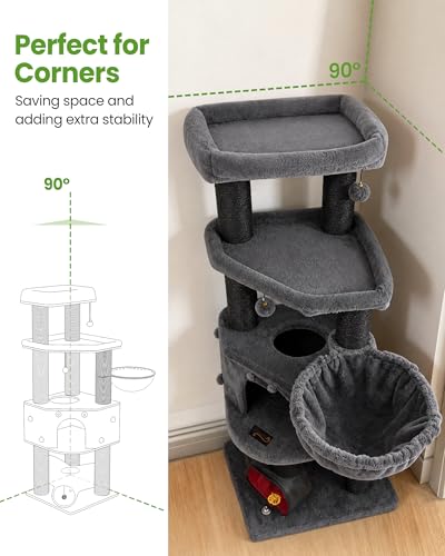 Heavy Duty Large Cat Tree Tower (Dark Grey1 / 60 inch)