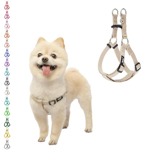 No Pull Dog Harness Small Sized Step (Beige / X-Small)
