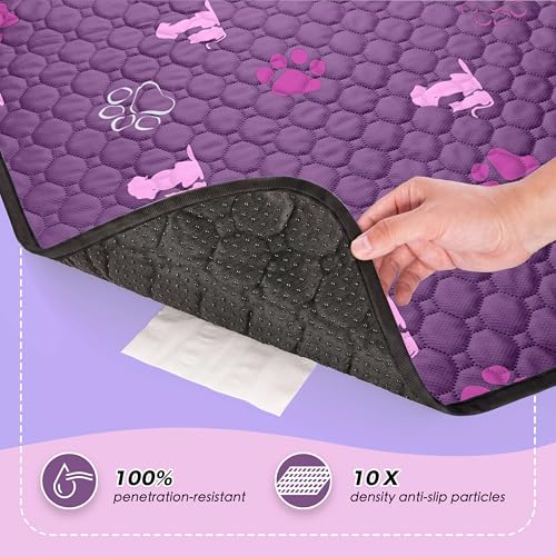 Washable Pee Pads for Dogs (Purple / 32"x52" (Pack of 2))