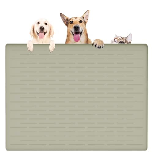 XXXXL Largest Pet Food Mat (Gray Green / 51.2"L x 25.6"W)
