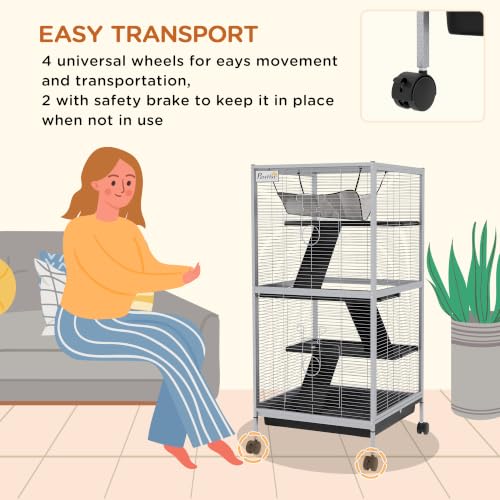 Metal Small Animal Cage (20.5"L x 20.5"W x 44.8"H / White)