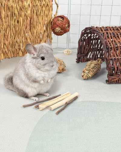 Natural Timothy Hay Sticks Timothy Molar Rod Apple Sticks for Rabbits